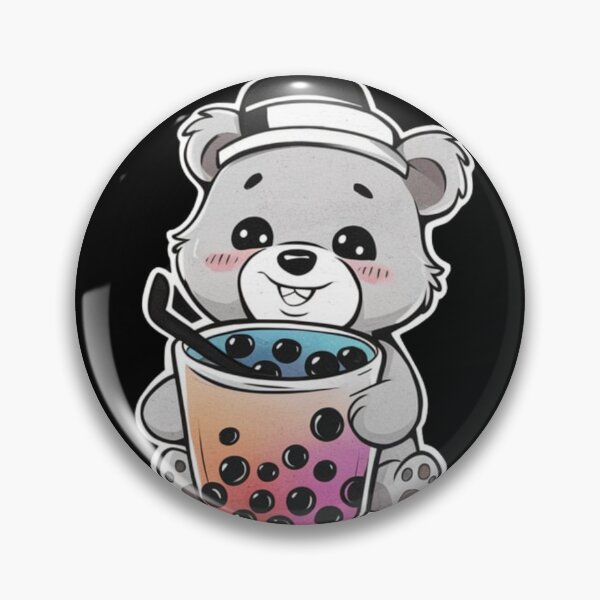 Item preview, Little polar Bear in hat Chilling with it's Boba Tea designed and sold by Paulina Szymoniak.