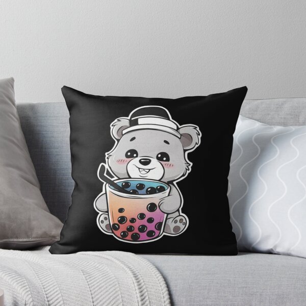 Item preview, Little polar Bear in hat Chilling with it's Boba Tea designed and sold by Paulina Szymoniak.