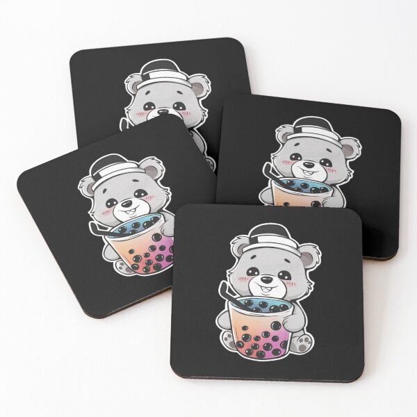Item preview, Little polar Bear in hat Chilling with it's Boba Tea designed and sold by Paulina Szymoniak.