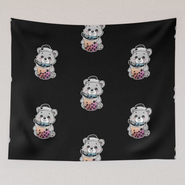 Item preview, Little polar Bear in hat Chilling with it's Boba Tea designed and sold by Paulina Szymoniak.