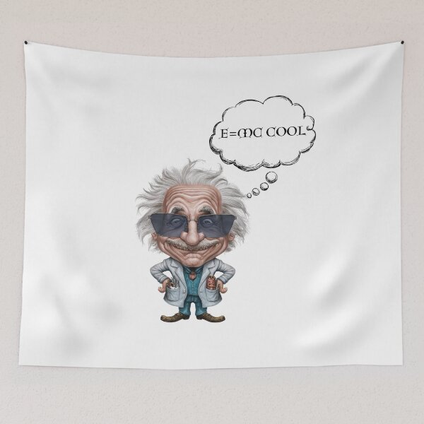 Item preview, Funny Einstein Caricature Design with "E=mc² Cool" Formula - Science Geek Gift designed and sold by StyleFused.