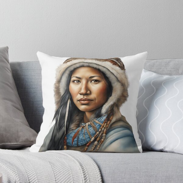 Item preview, Inuit Watercolor Art, Inuit Woman, Inuit Style, Yupik, Alaska designed and sold by SRLND.