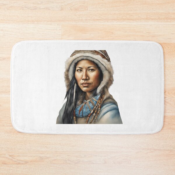 Item preview, Inuit Watercolor Art, Inuit Woman, Inuit Style, Yupik, Alaska designed and sold by SRLND.