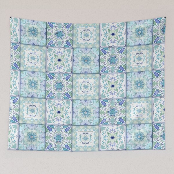 Item preview, Talavera Blue-Green Tiles designed and sold by AdriaCaps Art & Design.