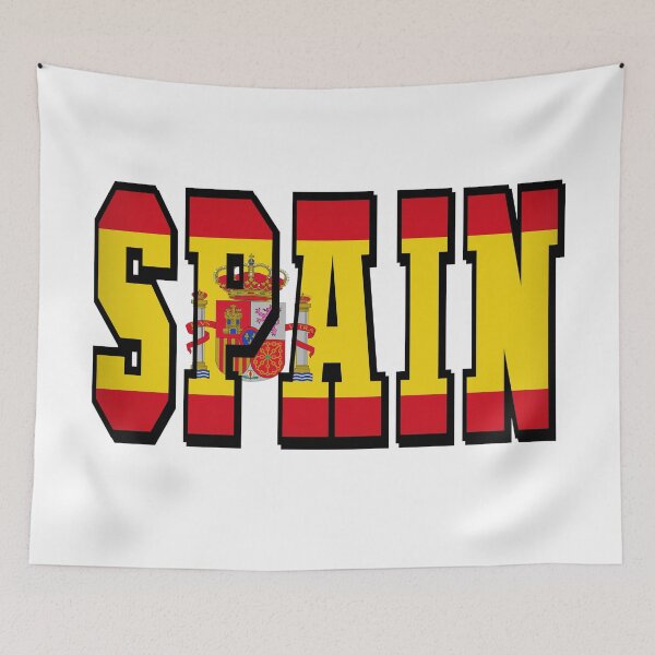Item preview, Spain Country Flag Typography designed and sold by TravelWish.