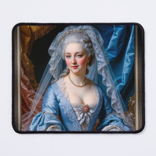 Item preview, Portrait Of Lady Elena Briventon In A Blue Satin Gown Alluring AI Concept Art by Xzendor7 designed and sold by Xzendor7 Digital Art Creations.