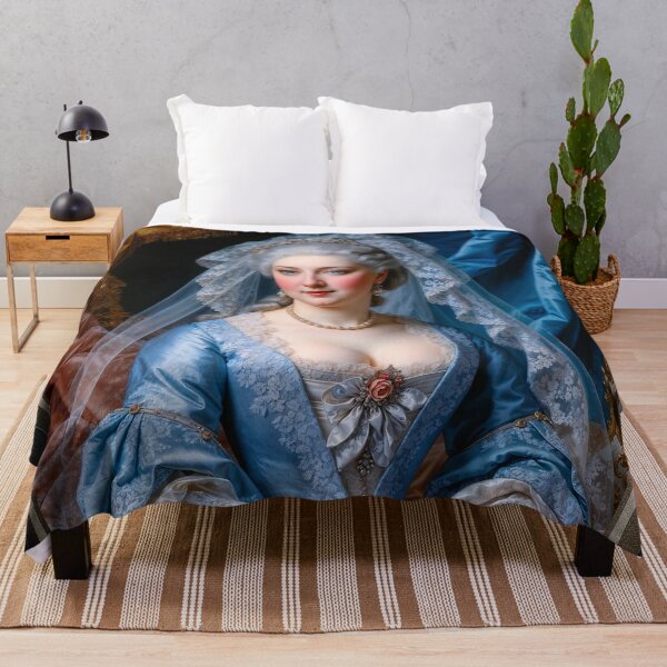 Item preview, Portrait Of Lady Elena Briventon In A Blue Satin Gown Alluring AI Concept Art by Xzendor7 designed and sold by Xzendor7 Digital Art Creations.