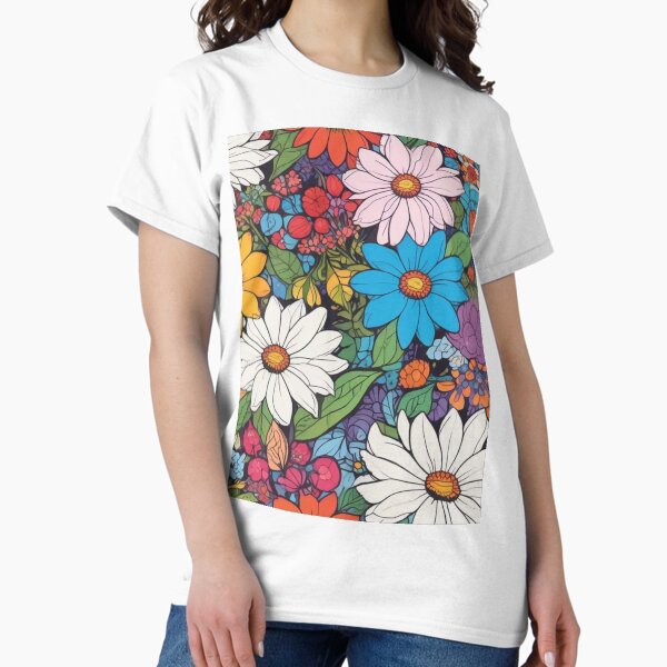 Vista previa del artículo con la obra «Patrón de flores de arte ingenuo», diseñado y vendido por GasconyPassion.