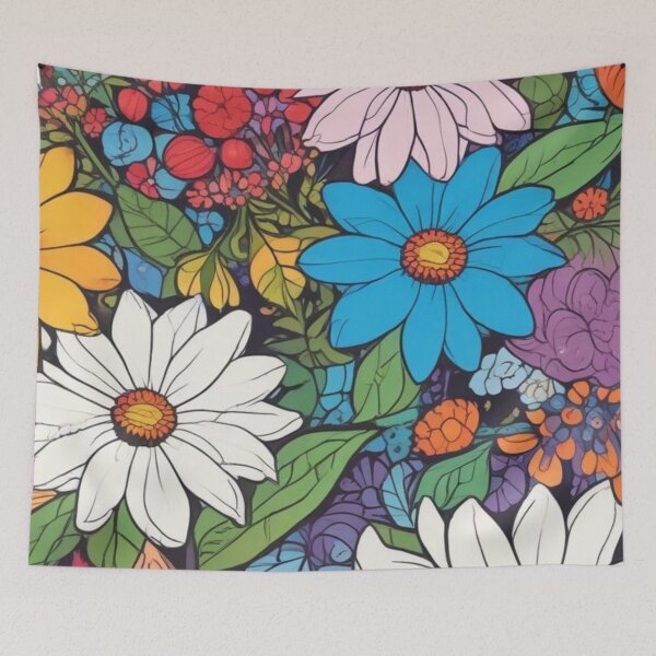 Item preview, Naive art flower pattern designed and sold by GasconyPassion.