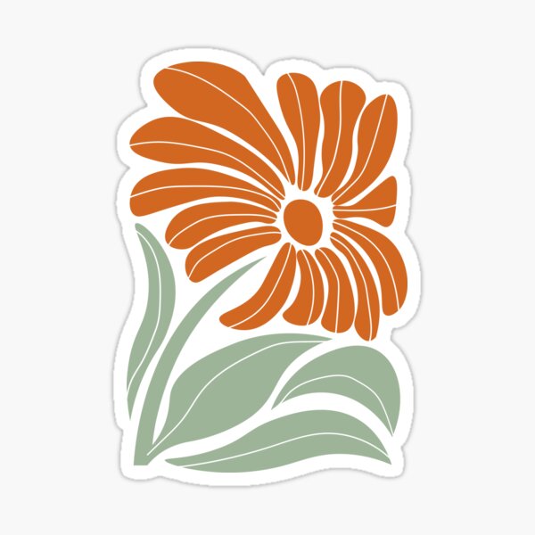 Item preview, Mooie vintage bloem in grijs en terracotta designed and sold by designedbysofie.