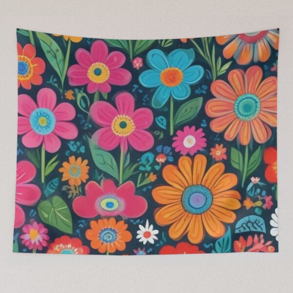 Item preview, Naïve art flower pattern designed and sold by GasconyPassion.