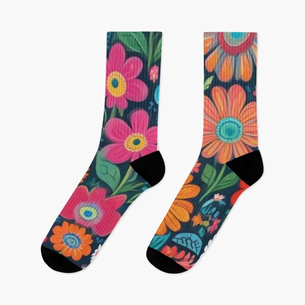 Item preview, Naïve art flower pattern designed and sold by GasconyPassion.