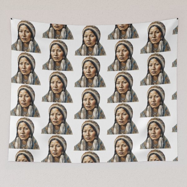 Item preview, Inuit Watercolor Art, Inuit Woman, Inuit Style, Yupik, Alaska designed and sold by SRLND.