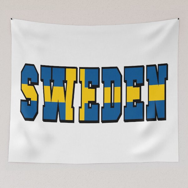 Item preview, Sweden Country Flag Typography designed and sold by TravelWish.
