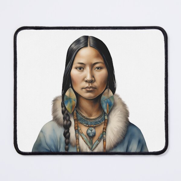 Item preview, Inuit Watercolor Art, Inuit Woman, Inuit Style, Yupik, Alaska designed and sold by SRLND.
