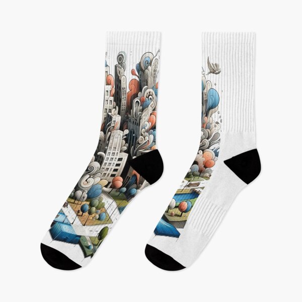 Item preview, Whimsical Cityscape	 designed and sold by yovevbdeou.