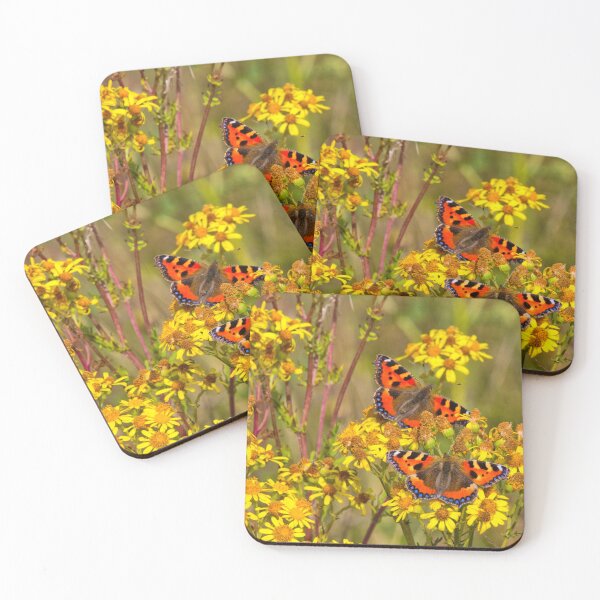 Item preview, Small Tortoiseshell Butterflies on Common Ragwort designed and sold by Violaman.