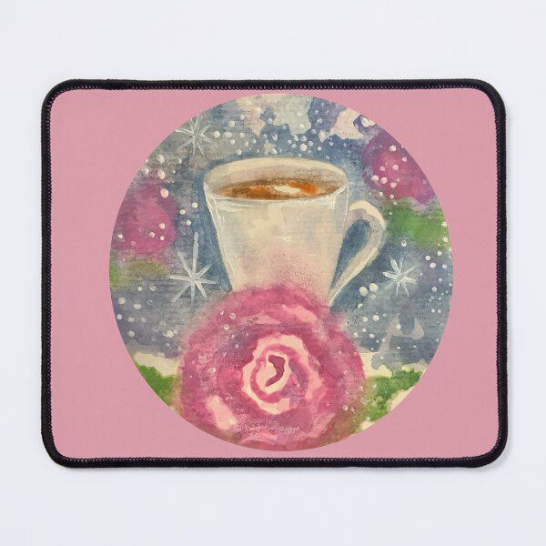 Item preview, Glimmering Coffee Cup with roses watercolor  designed and sold by altairaleon.