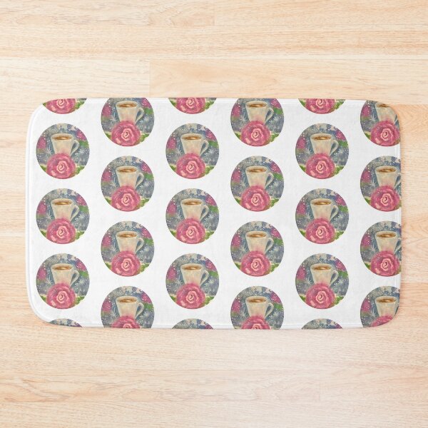 Item preview, Glimmering Coffee Cup with roses watercolor  designed and sold by altairaleon.