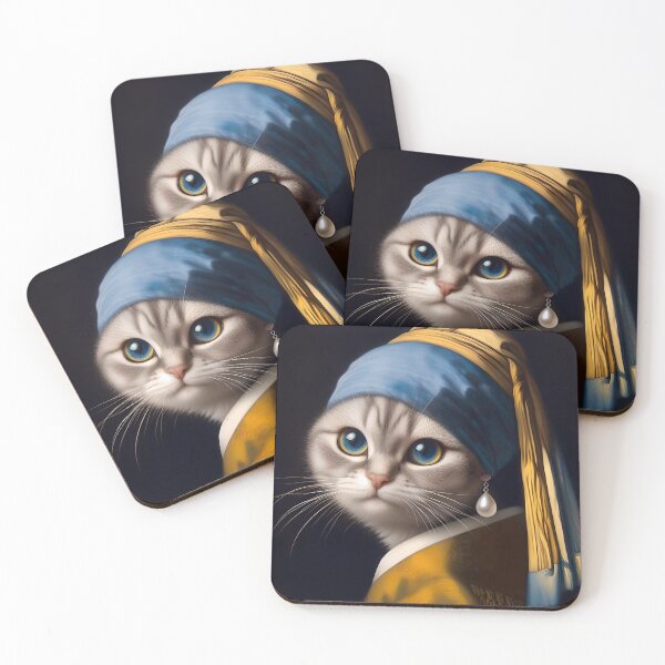 Item preview, A cat with a pearl earring designed and sold by NadyaMichaels.