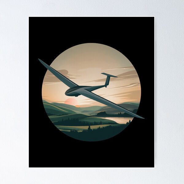 Item preview, Glider Plane Pilot Sailplane aerial floating soaring designed and sold by These_Prints.