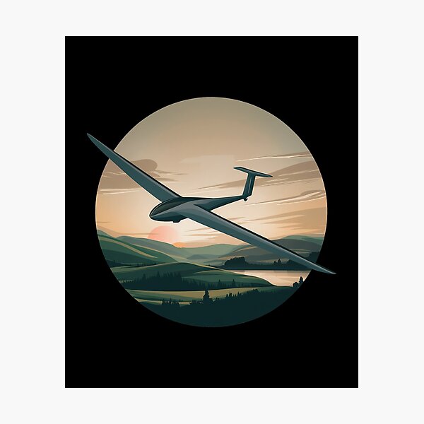 Item preview, Glider Plane Pilot Sailplane aerial floating soaring designed and sold by These_Prints.
