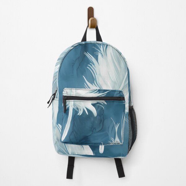 Item preview, Elegant Feather Pattern on Blue Background designed and sold by Creet-Design.