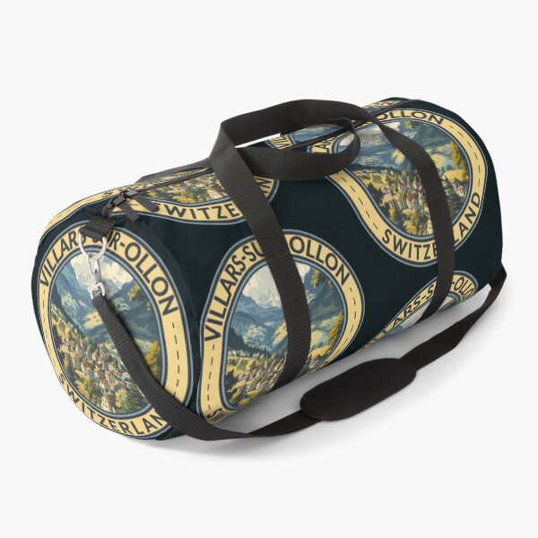 Item preview, Villars-sur-Ollon Switzerland Illustration Travel Art Badge designed and sold by KrisSidDesigns.