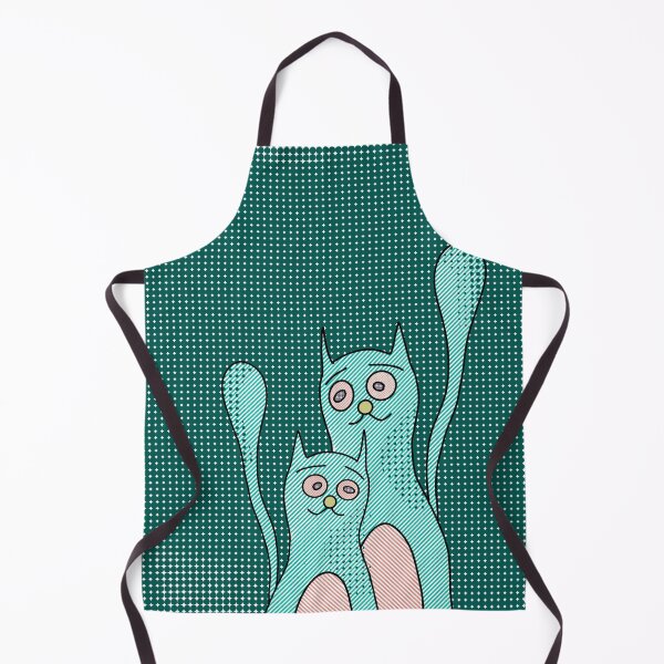 Item preview, A portrait of two close feline friends. Cats in shades of turquoise. designed and sold by My-fake-places.