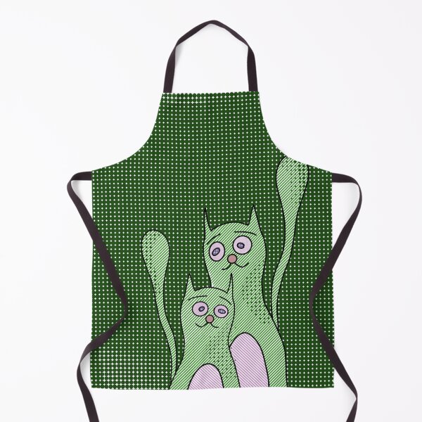 Item preview, A portrait of two close feline friends. Cats in shades of green. designed and sold by My-fake-places.