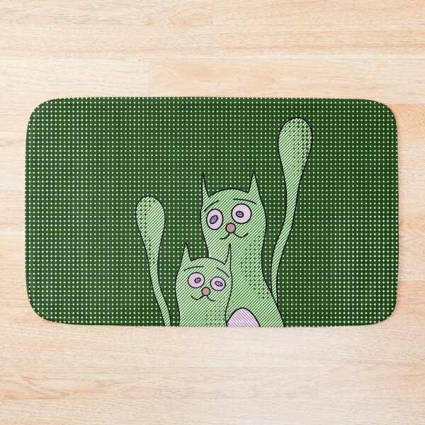 Item preview, A portrait of two close feline friends. Cats in shades of green. designed and sold by My-fake-places.