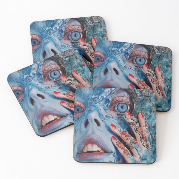 Item preview, Blue Cyborg Face Art designed and sold by rakutirelec.