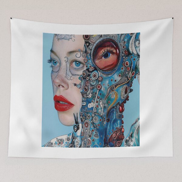 Item preview, Futuristic Cyborg Portrait designed and sold by rakutirelec.