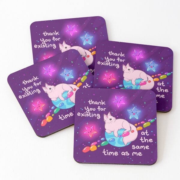 Item preview, "Thank you for existing" Space Cat and Stars designed and sold by thelatestkate.