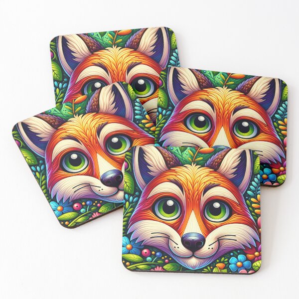 Item preview, Curious Fox Portrait | Anime Fox Wall Art | Playful Fox | Anime Animal Decor | Fox Lover Gift designed and sold by LuxWallDigital.