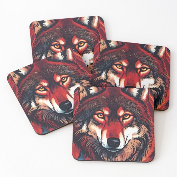 Item preview, red wolf on the background of the forest designed and sold by Mateo1712.