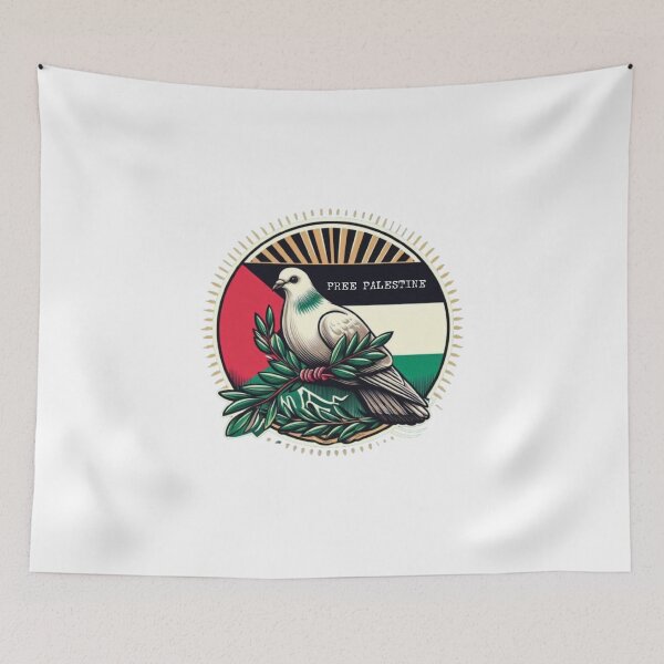 Item preview, Free Palestine. (Freedom pigeon carrying olive leaf) designed and sold by FromRiverToSea.