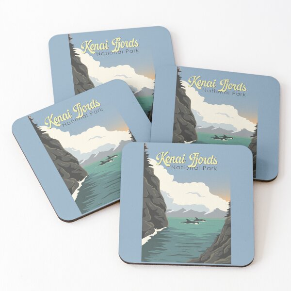 Item preview, Kenai Fjords National Park Illustration Travel Art Vintage designed and sold by KrisSidDesigns.