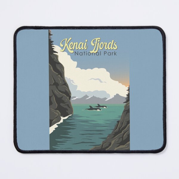 Item preview, Kenai Fjords National Park Illustration Travel Art Vintage designed and sold by KrisSidDesigns.