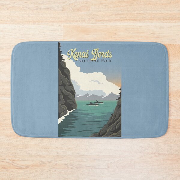 Item preview, Kenai Fjords National Park Illustration Travel Art Vintage designed and sold by KrisSidDesigns.