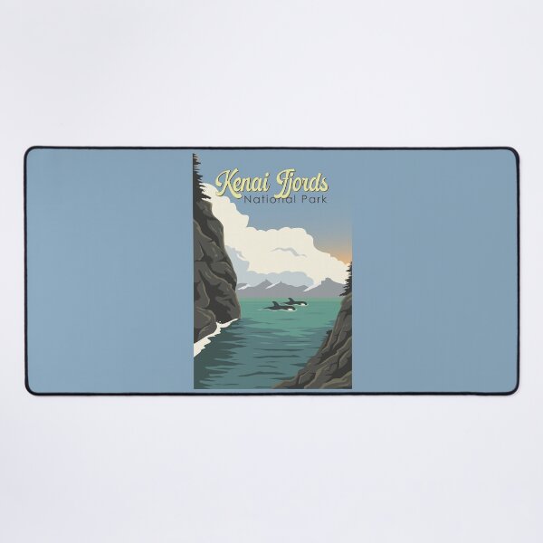Item preview, Kenai Fjords National Park Illustration Travel Art Vintage designed and sold by KrisSidDesigns.