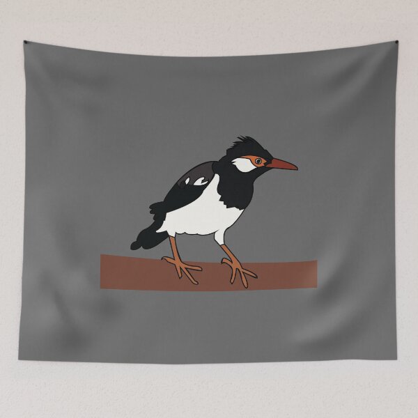 Item preview, Indian Pied Myna Bird Art designed and sold by Nisha Prabhu.