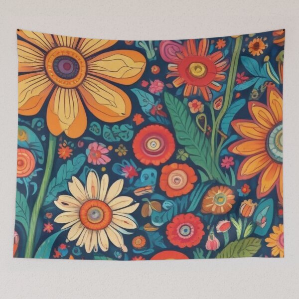 Item preview, Naive art flower pattern designed and sold by GasconyPassion.
