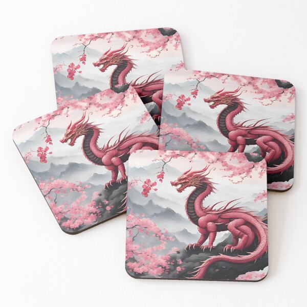 Item preview, Pink dragon in cherry blossoms designed and sold by Mateo1712.