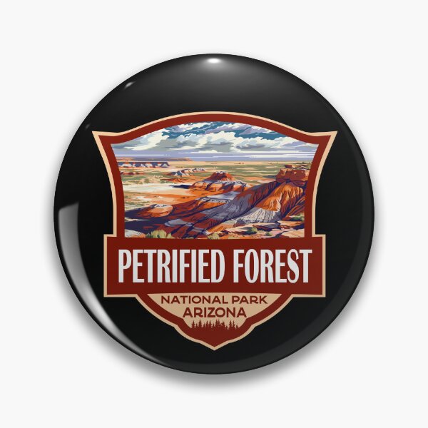 Item preview, Petrified Forest National Park Illustration Retro Badge designed and sold by KrisSidDesigns.