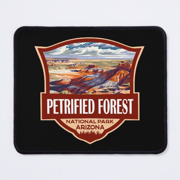 Item preview, Petrified Forest National Park Illustration Retro Badge designed and sold by KrisSidDesigns.