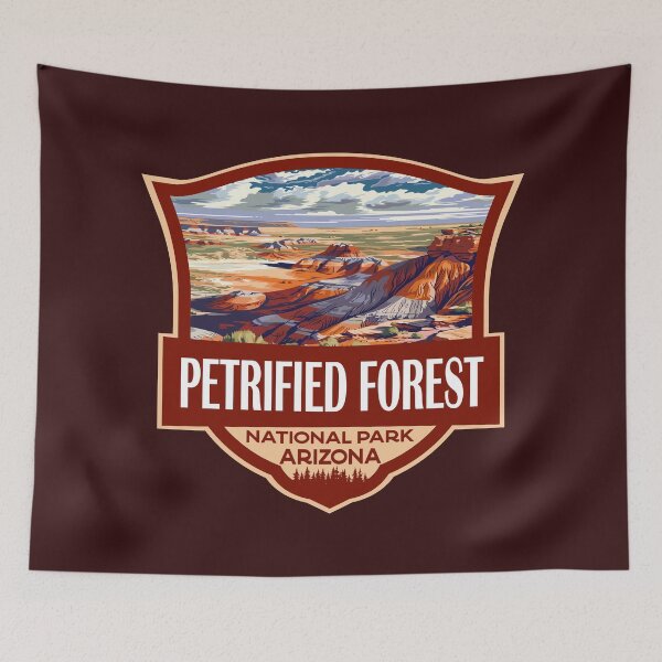 Item preview, Petrified Forest National Park Illustration Retro Badge designed and sold by KrisSidDesigns.