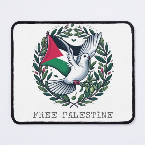 Item preview, Free Palestine. (Freedom pigeon holding olive leaf) designed and sold by FromRiverToSea.