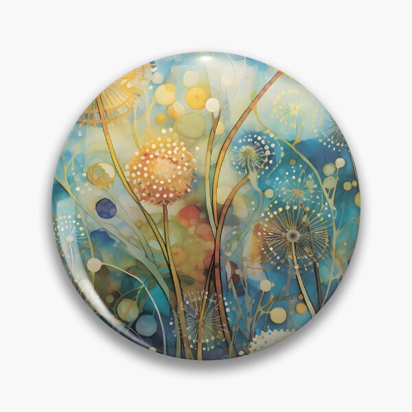 Item preview, Hermosos dientes de león coloridos en el prado por la noche. Patrón floral.Acuarela designed and sold by MagelliShop.