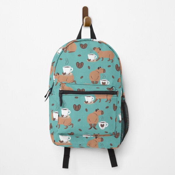 Item preview, Funny Capybara with Coffee Seamless Pattern designed and sold by paldronma.